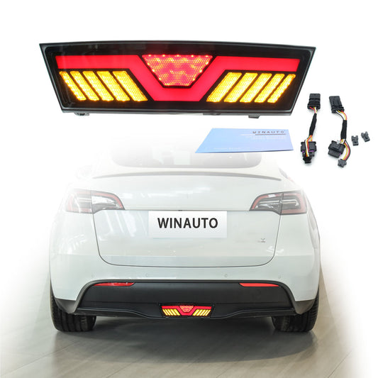 Tesla Model Y Rear 3rd Brake Lights Pilot Center Tail Lights Turn Signals Rear Identification Lamp